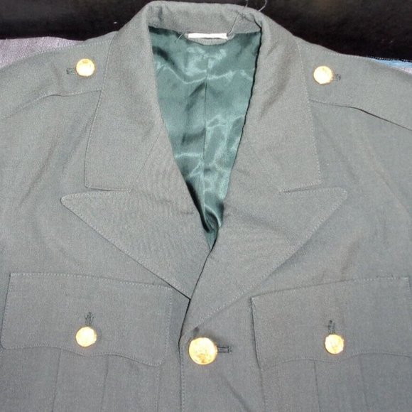 DLA U.S. ARMY DRESS GREEN CLASS A JACKET UNIFORM TROPICAL AG-344 35R EC 1156 - Picture 4 of 12
